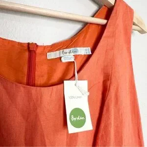 Boden | Dresses | Boden Linen Summer Orange Sleeveless Dress | Poshmark